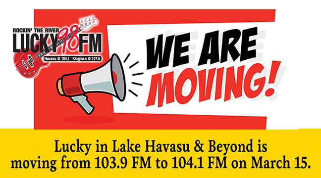 Lucky 98 is moving from 103.9 FM to 104.1 FM on March 15